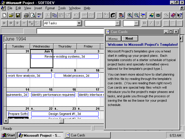 Microsoft Project 4.1 - Edit
